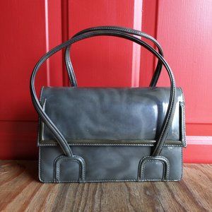 Tano of Madrid Gray Patent Leather Vintage Handbag